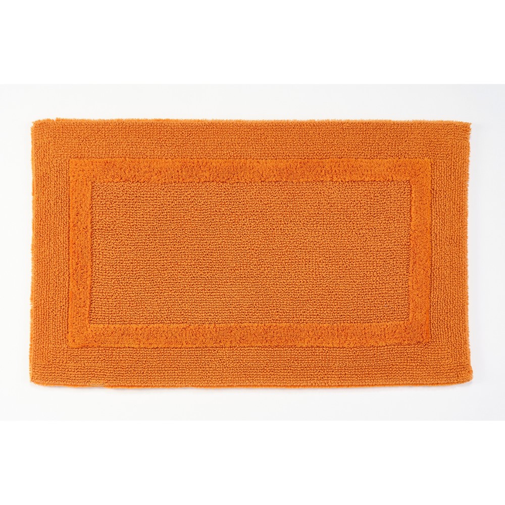 Reversible Bath Mat 614 by Designer Abyss & Habidecor in Tangerine Orange